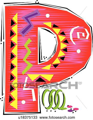 Clipart - Fiesta I letter P. Fotosearch