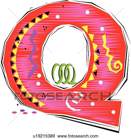 Fiesta I letter Q View Large Clip Art Graphic Clip Art - Fiesta I letter Q. Fotosearch