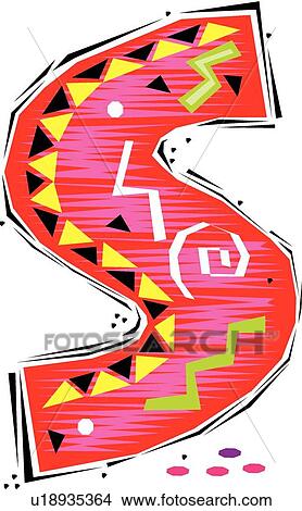 Fiesta I letter S View Large Clip Art Graphic Clipart - Fiesta I letter S. Fotosearch