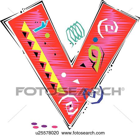 Clipart - Fiesta I letter V. Fotosearch