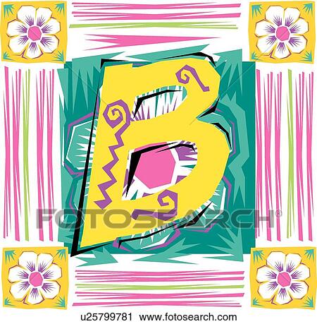 Fiesta II Capital B View Large Clip Art Graphic Clipart - Fiesta II Capital B. Fotosearch