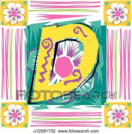 Fiesta II letter D View Large Clip Art Graphic Clipart - Fiesta II letter D. Fotosearch