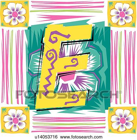 Fiesta II letter E View Large Clip Art Graphic Clip Art - Fiesta II letter E. Fotosearch