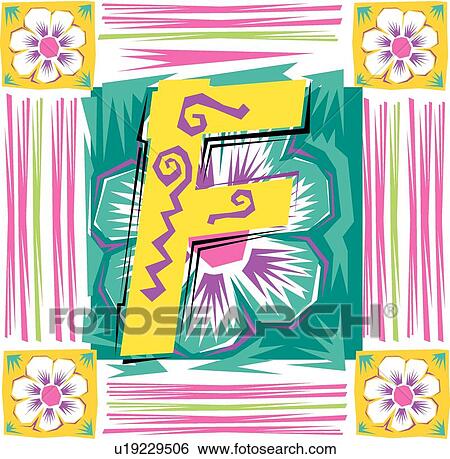 Fiesta II letter F View Large Clip Art Graphic Clip Art - Fiesta II letter F. Fotosearch
