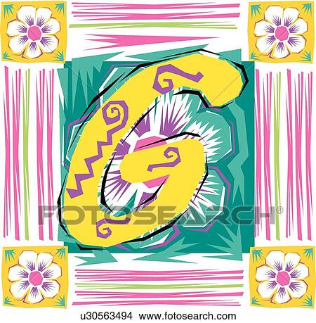 Clipart - Fiesta II letter G. Fotosearch