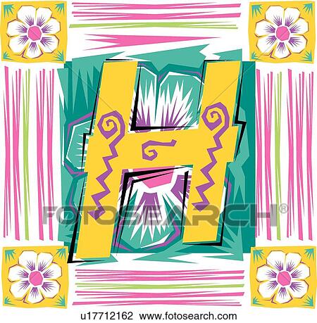 Fiesta II letter H View Large Clip Art Graphic Clipart - Fiesta II letter H. Fotosearch