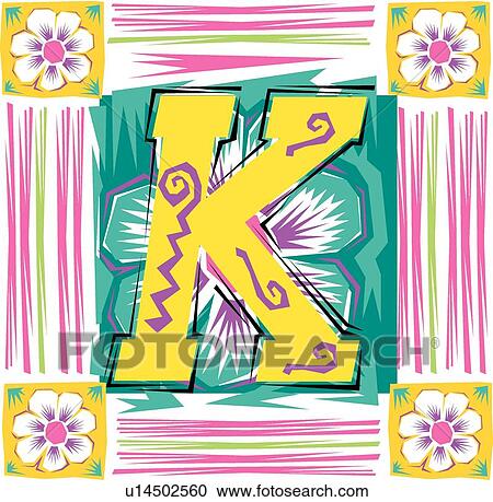 Clipart - Fiesta II letter K. Fotosearch