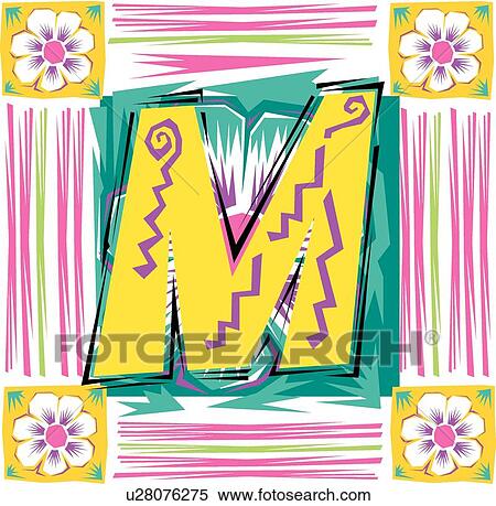 Fiesta II letter M View Large Clip Art Graphic Clipart - Fiesta II letter M. Fotosearch
