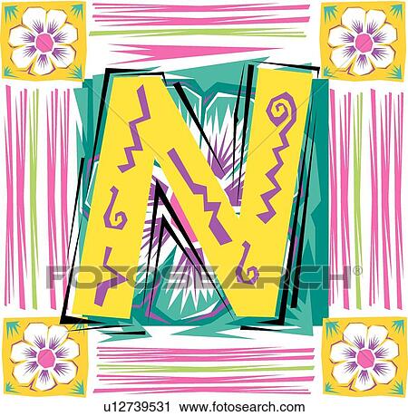 Fiesta II letter N View Large Clip Art Graphic Clipart - Fiesta II letter N. Fotosearch