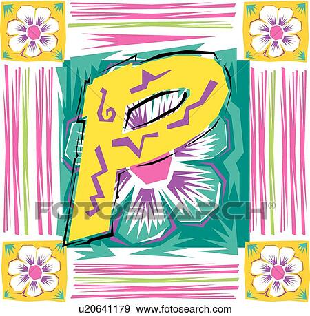 Clip Art - Fiesta II letter P. Fotosearch