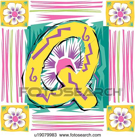 Fiesta II letter Q View Large Clip Art Graphic Clipart - Fiesta II letter Q. Fotosearch