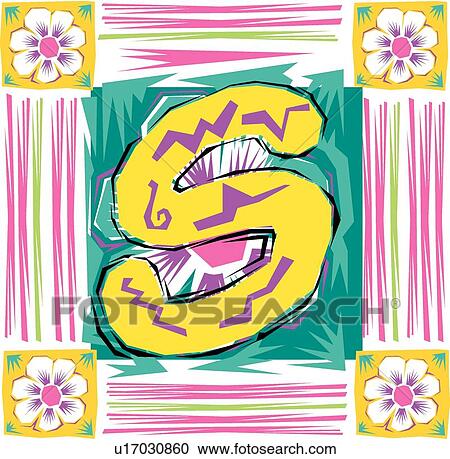 Clipart - Fiesta II letter S. Fotosearch