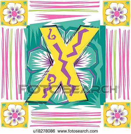 Fiesta II letter X View Large Clip Art Graphic Clip Art - Fiesta II letter X. Fotosearch