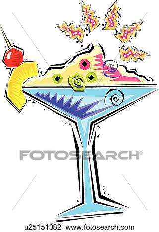 Fiesta illustration of a drink glass with pineapple and cherry View Large Clip Art Graphic Clipart - Fiesta illustration of a drink glass with pineapple and cherry. Fotosearch