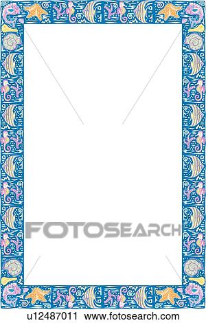 Fiesta illustration of tropical fish and sea creature border View Large Clip Art Graphic Clipart - Fiesta illustration of tropical fish and sea creature border. Fotosearch