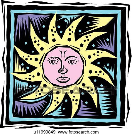 Fiesta Sun with Face View Large Clip Art Graphic Clip Art - Fiesta Sun with Face. Fotosearch