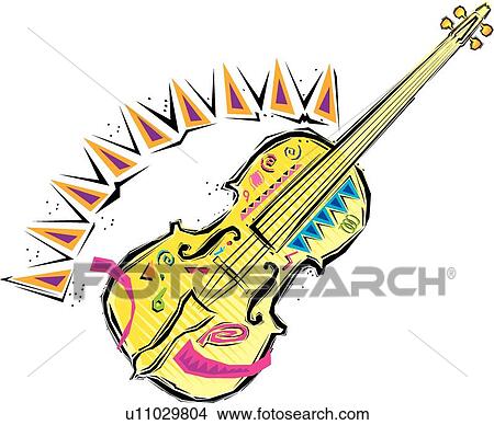 Fiesta Violin View Large Clip Art Graphic Clipart - Fiesta Violin. Fotosearch
