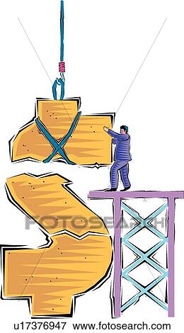 Clip Art - Fixing money issues . Fotosearch
