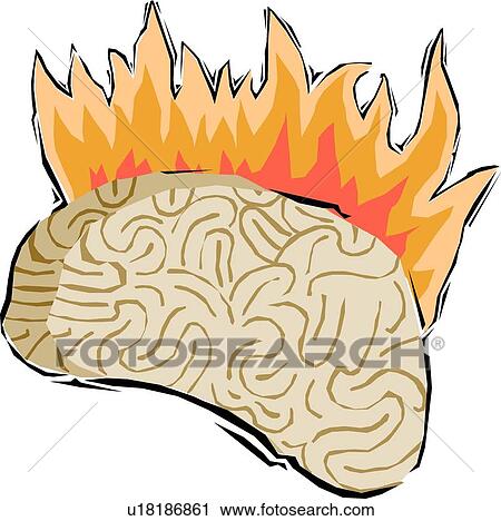 Clipart - Flaming brain clipart. Fotosearch