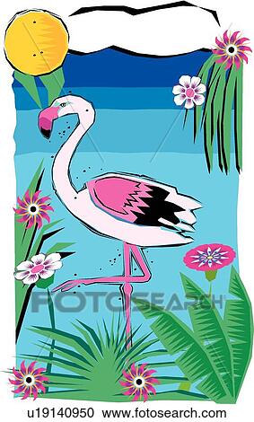 Clipart - Flamingo . Fotosearch
