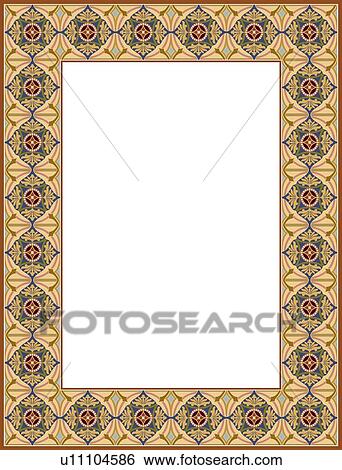 Floral Arabesque Border View Large Clip Art Graphic Clip Art - Floral Arabesque Border. Fotosearch