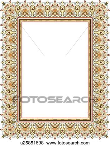 Floral Arabesque Border View Large Clip Art Graphic Clip Art - Floral Arabesque Border. Fotosearch