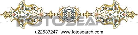 Clip Art - Floral Arabesque Design. Fotosearch