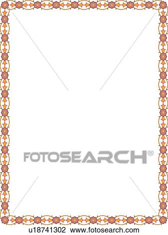 Floral Border View Large Clip Art Graphic Clipart - Floral Border. Fotosearch