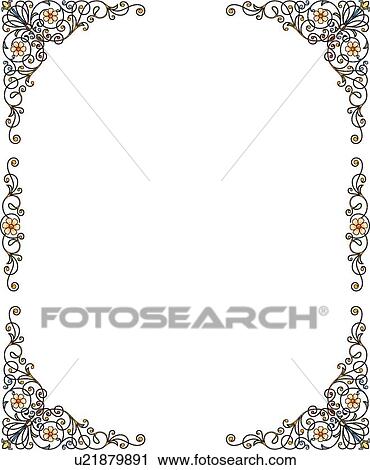 Floral Border View Large Clip Art Graphic Clipart - Floral Border. Fotosearch