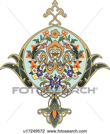 Floral fancy design View Large Clip Art Graphic Clipart - Floral fancy design . Fotosearch