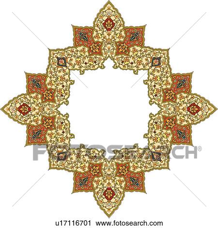 Floral gold cream frame View Large Clip Art Graphic Clipart - Floral gold cream frame . Fotosearch