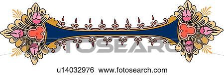 Floral Horizontal Design Ornament View Large Clip Art Graphic Clip Art - Floral Horizontal Design Ornament. Fotosearch