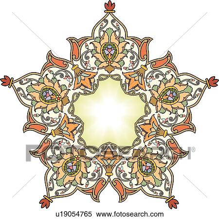 Floral orange frame View Large Clip Art Graphic Clipart - Floral orange frame . Fotosearch