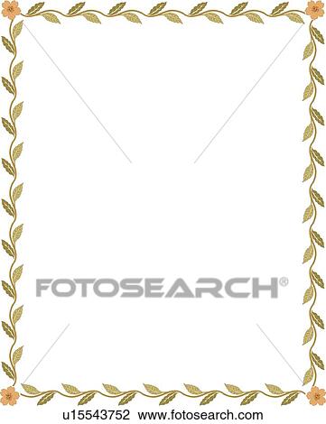 Clipart - Flower and Leaf Border. Fotosearch