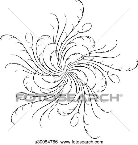 Clip Art - Flower Calligraphic Design. Fotosearch