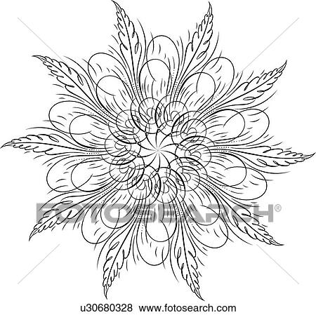 Flower, Calligraphic Design View Large Clip Art Graphic Clip Art - Flower, Calligraphic Design. Fotosearch