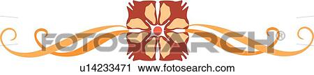 Flower header with orange lines View Large Clip Art Graphic Clipart - Flower header with orange lines . Fotosearch