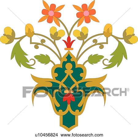 Clipart - Flowers in a vase. Fotosearch