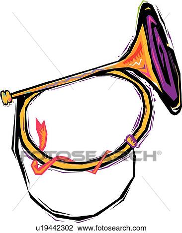 Clipart - Flugelhorns. Fotosearch