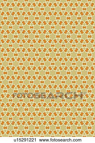Four-sided orange and gold background pattern View Large Clip Art Graphic Clipart - Four-sided orange and gold background pattern . Fotosearch