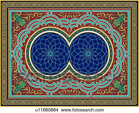 Frame with multicolored detailed design View Large Clip Art Graphic Clipart - Frame with multicolored detailed design . Fotosearch