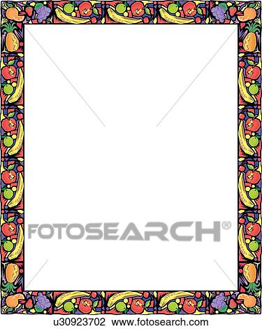 Clipart - Fruit frame . Fotosearch