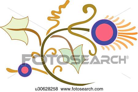Fun flower with fancy leaves View Large Clip Art Graphic Clip Art - Fun flower with fancy leaves . Fotosearch