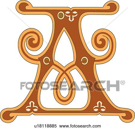 Ginger Capital A View Large Clip Art Graphic Clipart - Ginger Capital A. Fotosearch