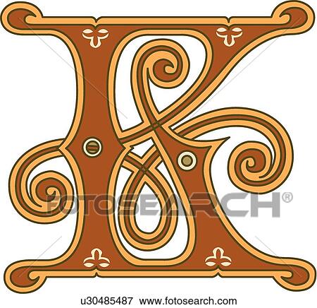 Ginger Capital K View Large Clip Art Graphic Clip Art - Ginger Capital K. Fotosearch
