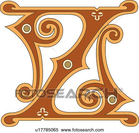 Ginger Capital Z View Large Clip Art Graphic Clipart - Ginger Capital Z. Fotosearch