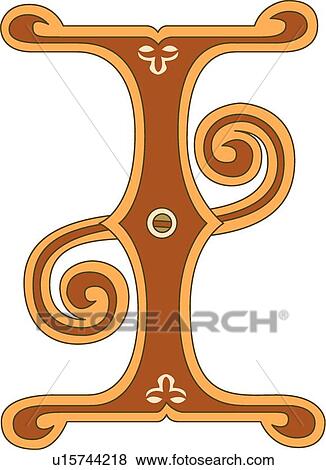 Clip Art - Ginger letter I. Fotosearch