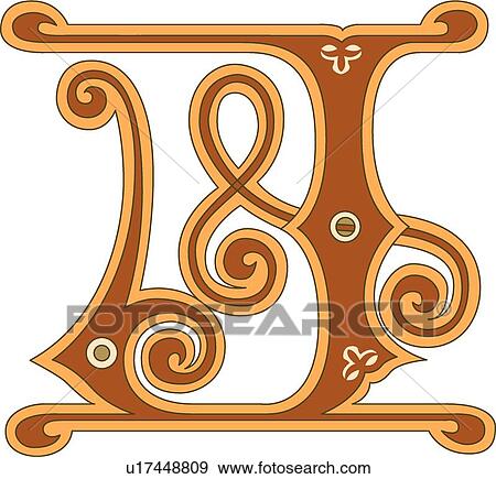 Clip Art - Ginger letter J. Fotosearch