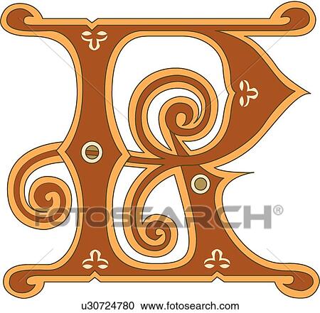 Ginger letter R View Large Clip Art Graphic Clipart - Ginger letter R. Fotosearch