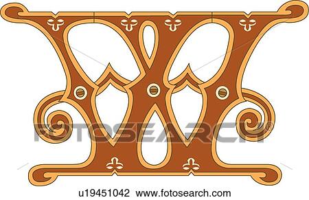 Clipart - Ginger letter W. Fotosearch